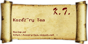 Kozáry Tea névjegykártya